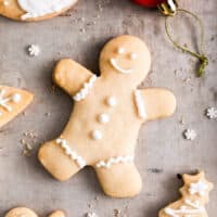 iced christmas shortbread cookies.