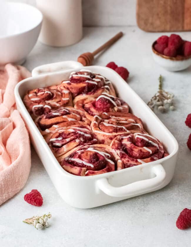 featured raspberry cinnamon rolls.