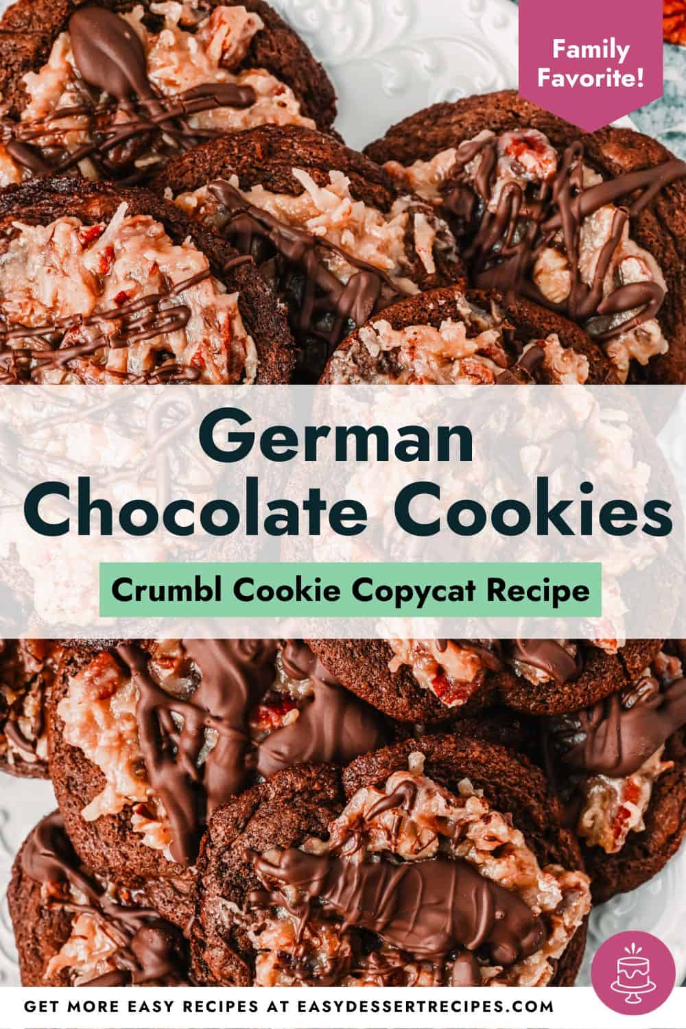 German chocolate cake cookies pinterest