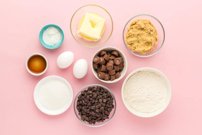 ingredients for rolo stuffed cookies.