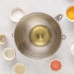 egg whites in a mixing bowl.