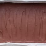 chocolate fudge in a baking pan.