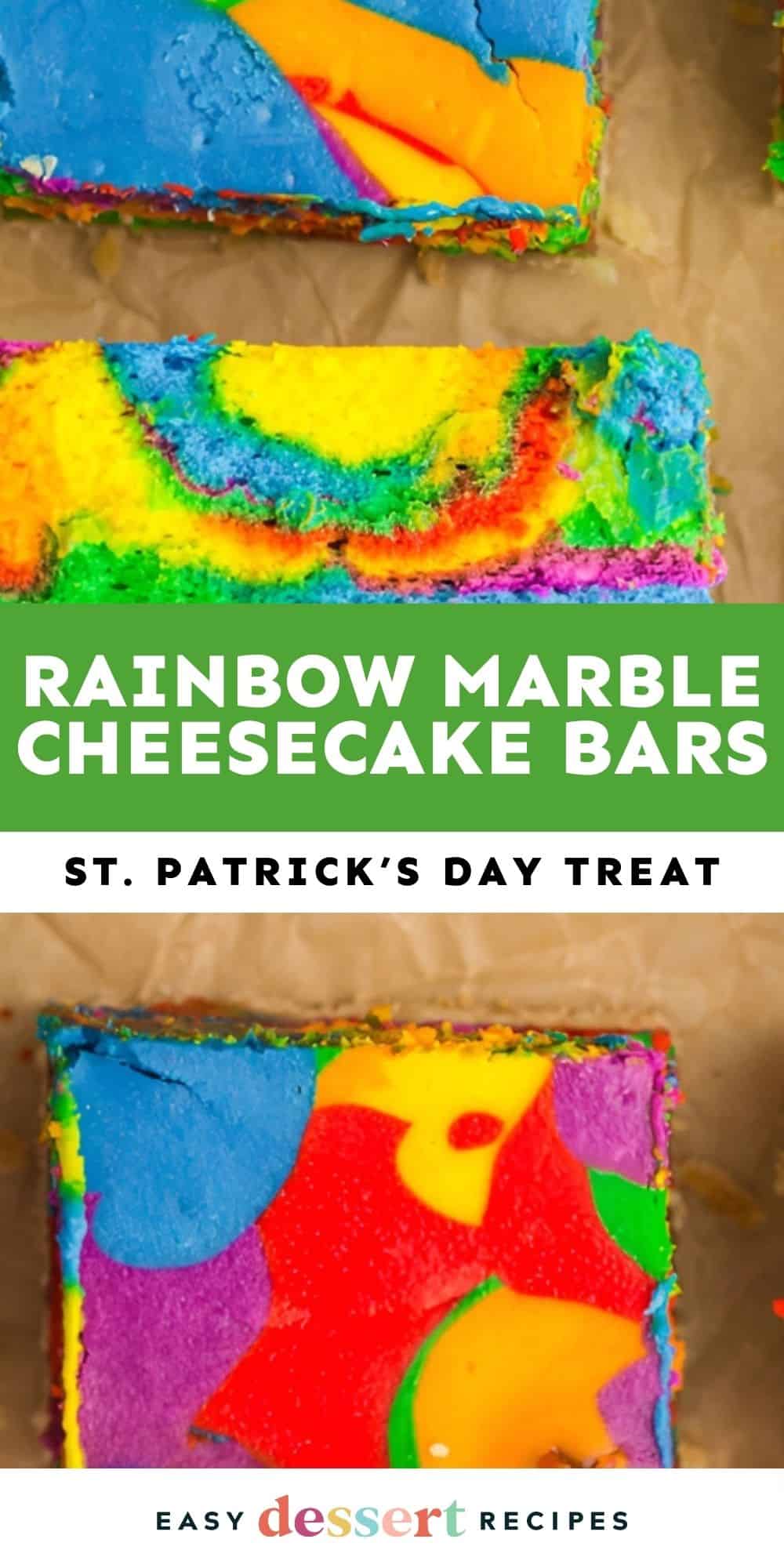 rainbow cheesecake bars pin.