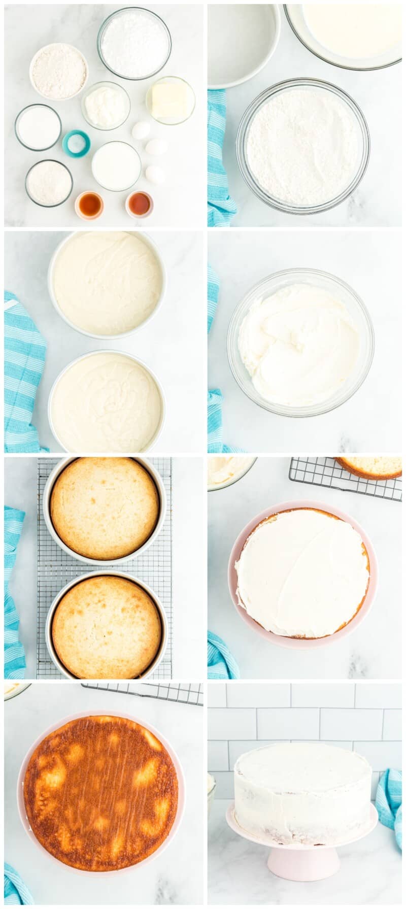 step by step photos for how to make doctored white cake mix.