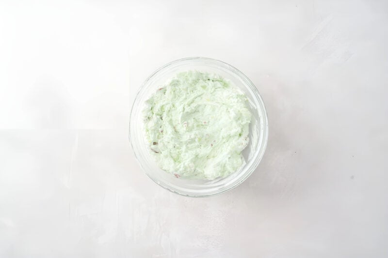 watergate salad in a glass bowl.