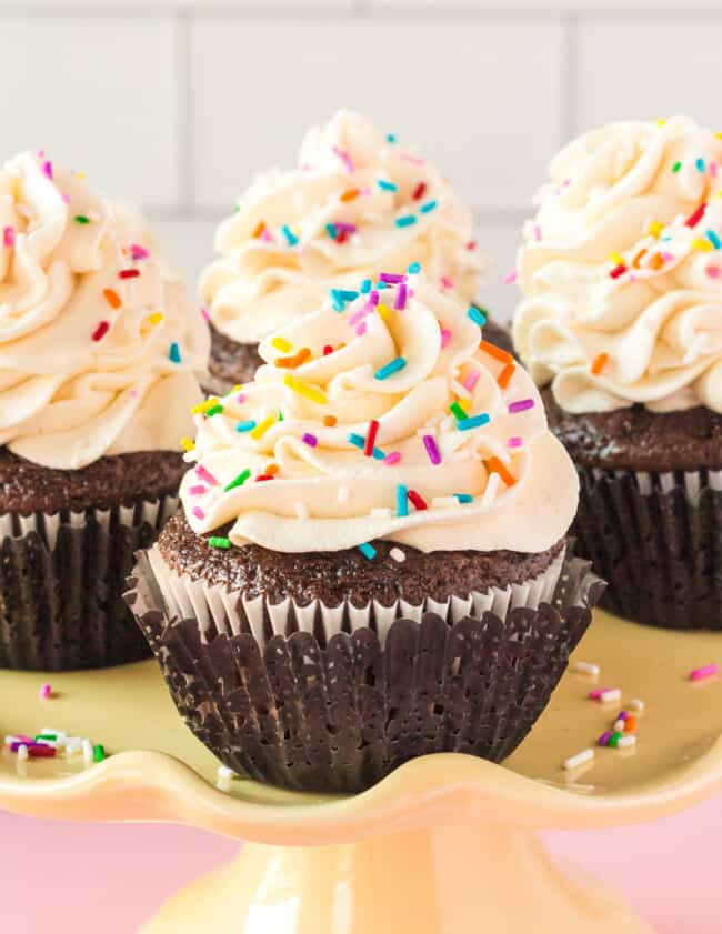 a group of cupcakes with frosting on top.
