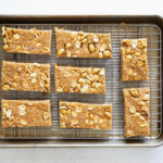 peanut butter granola bars on a cooling rack.