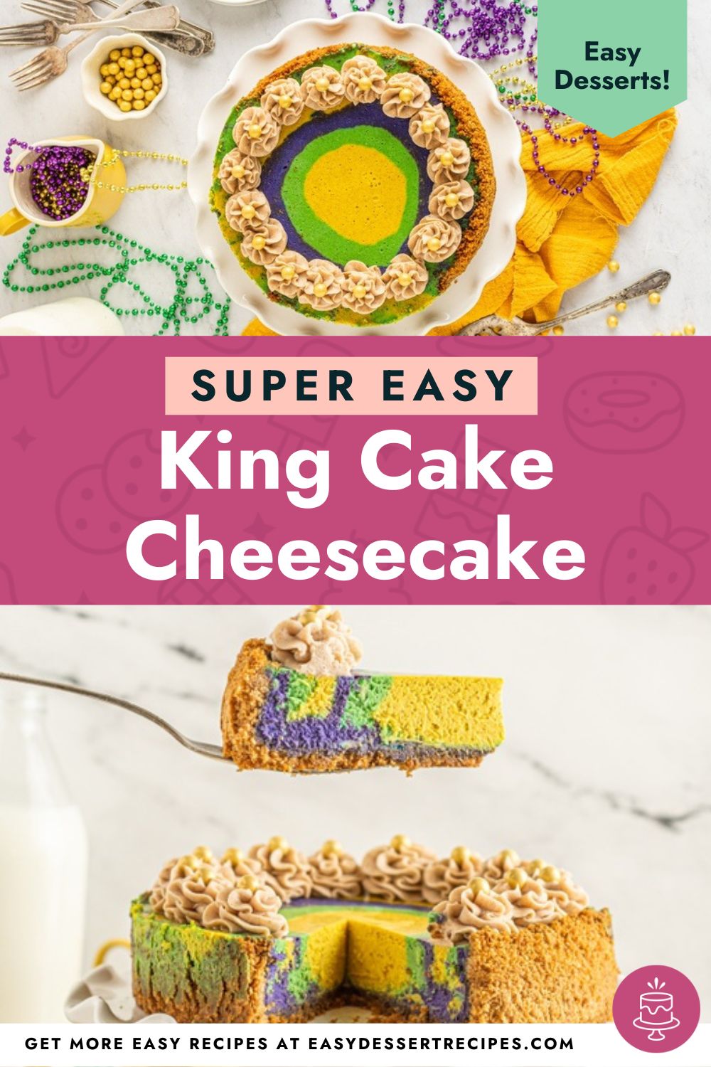 king cake cheesecake pinterest