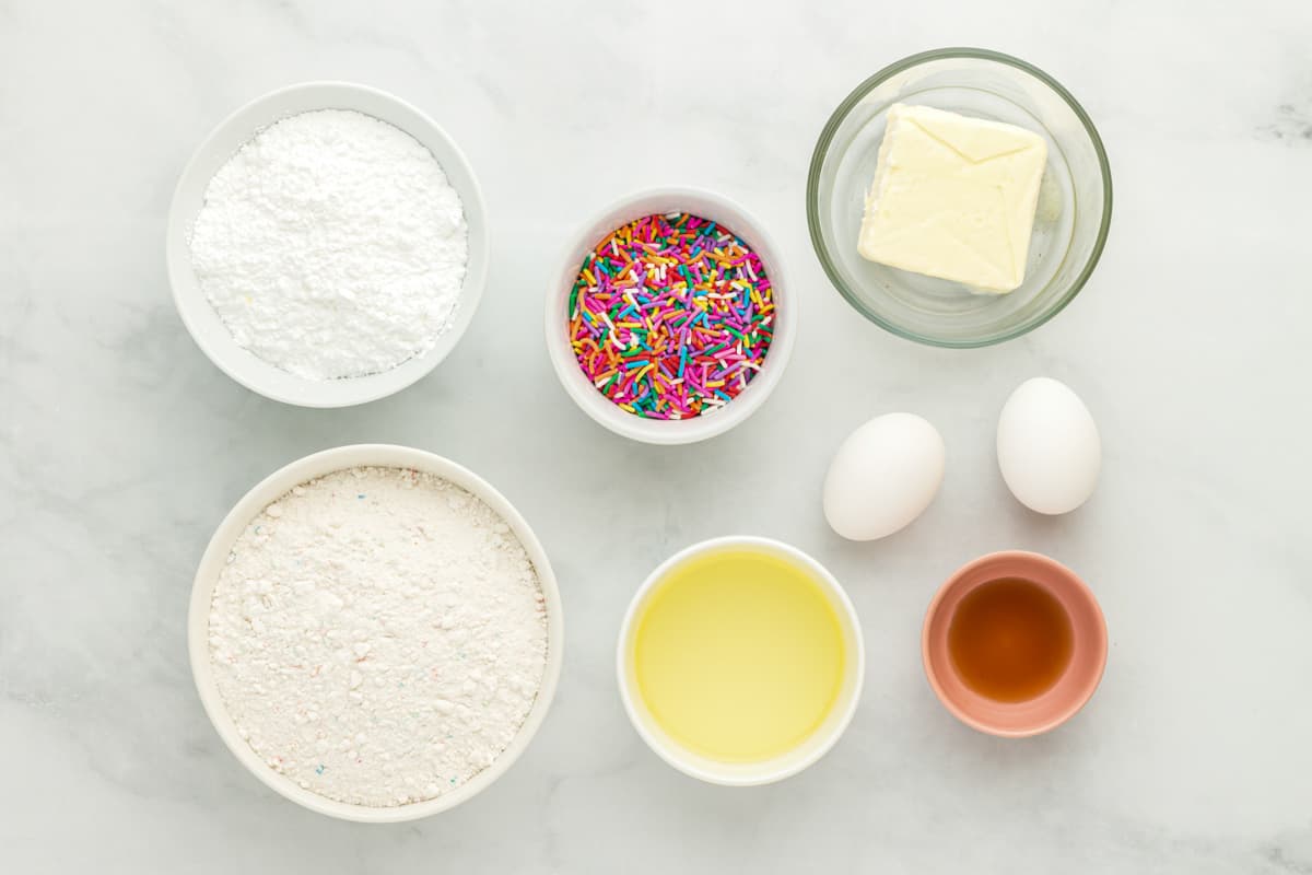 ingredients for birthday cookies.