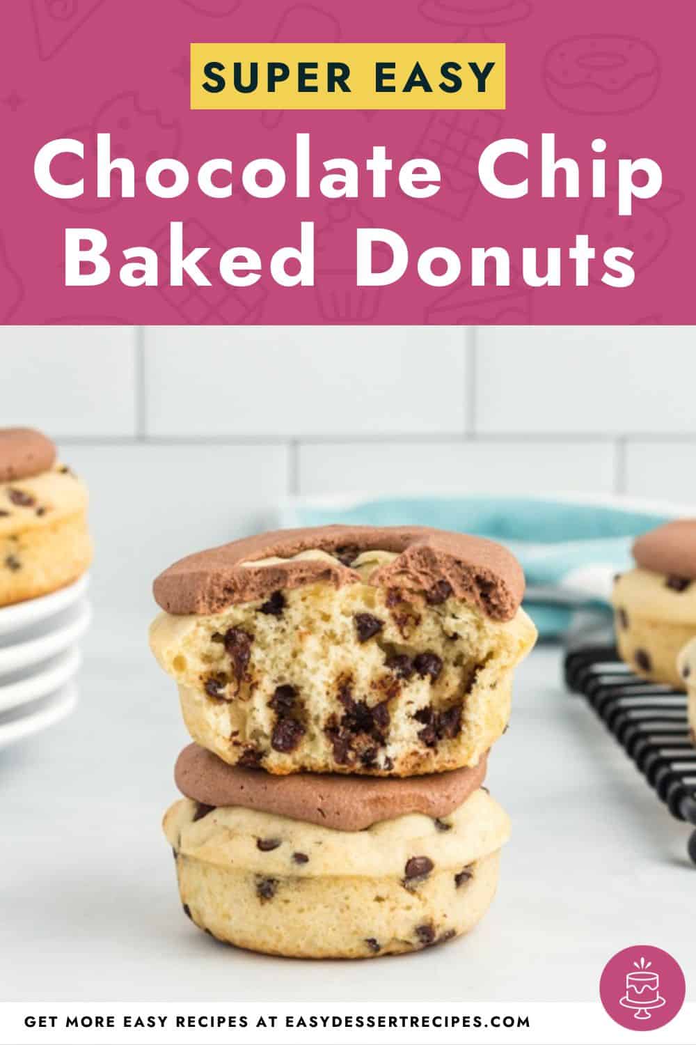 chocolate chip baked donuts pinterest