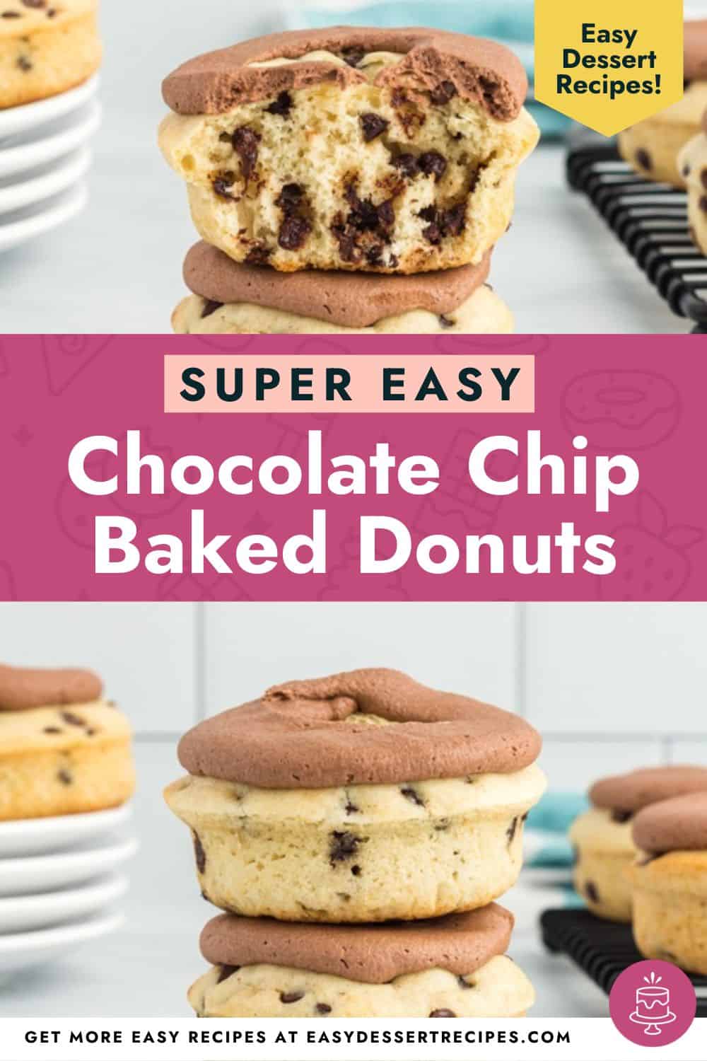 chocolate chip baked donuts pinterest
