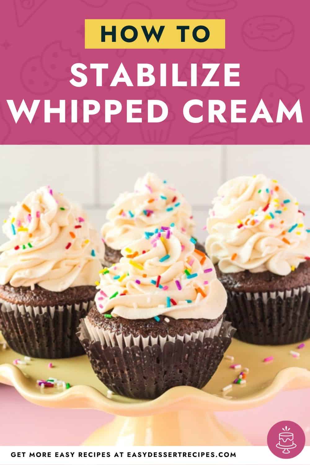 stabilized whipped cream pinterest