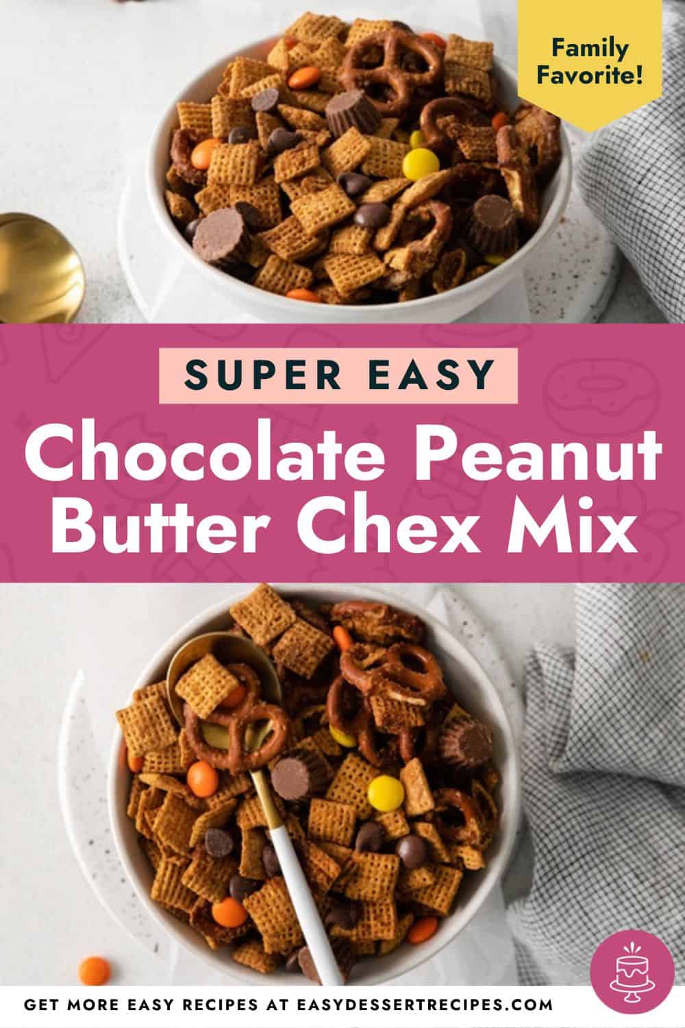 chocolate peanut butter Chex mix pinterest