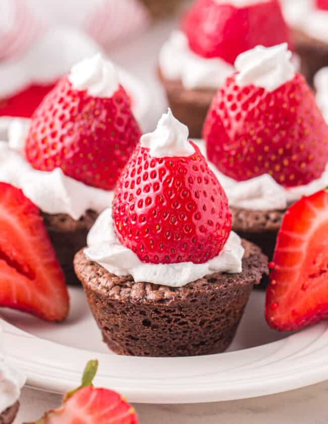 featured santa hat brownies.