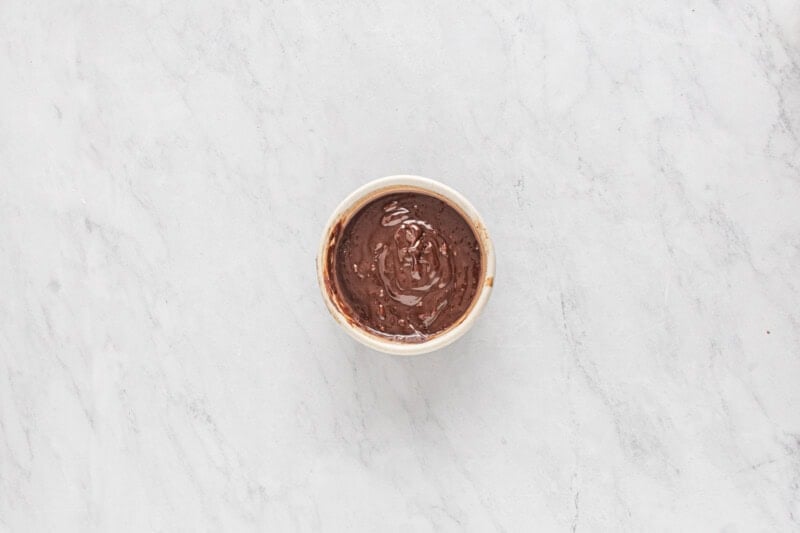 a bowl of chocolate spread.