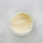a bowl of white liquid.