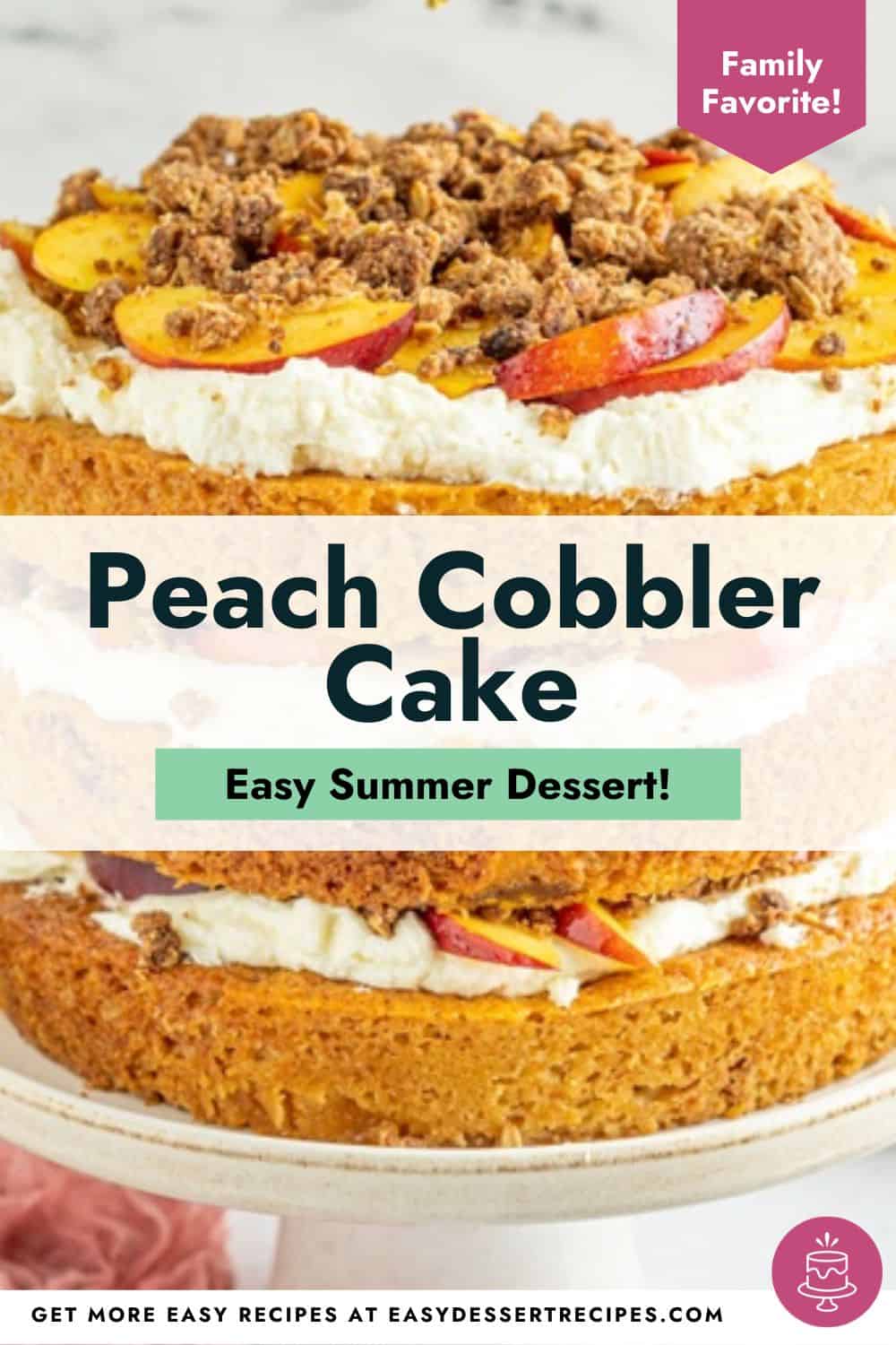 peach cobbler cake pinterest