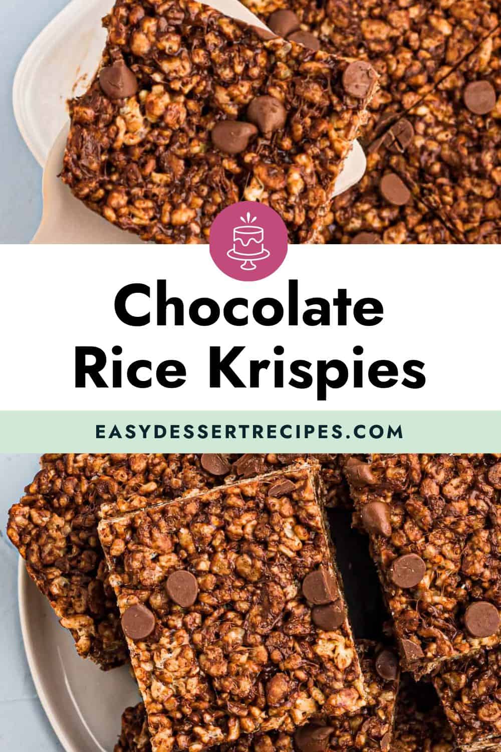 chocolate rice krispies on a white plate.