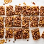 cut turtle bars on a white counter.