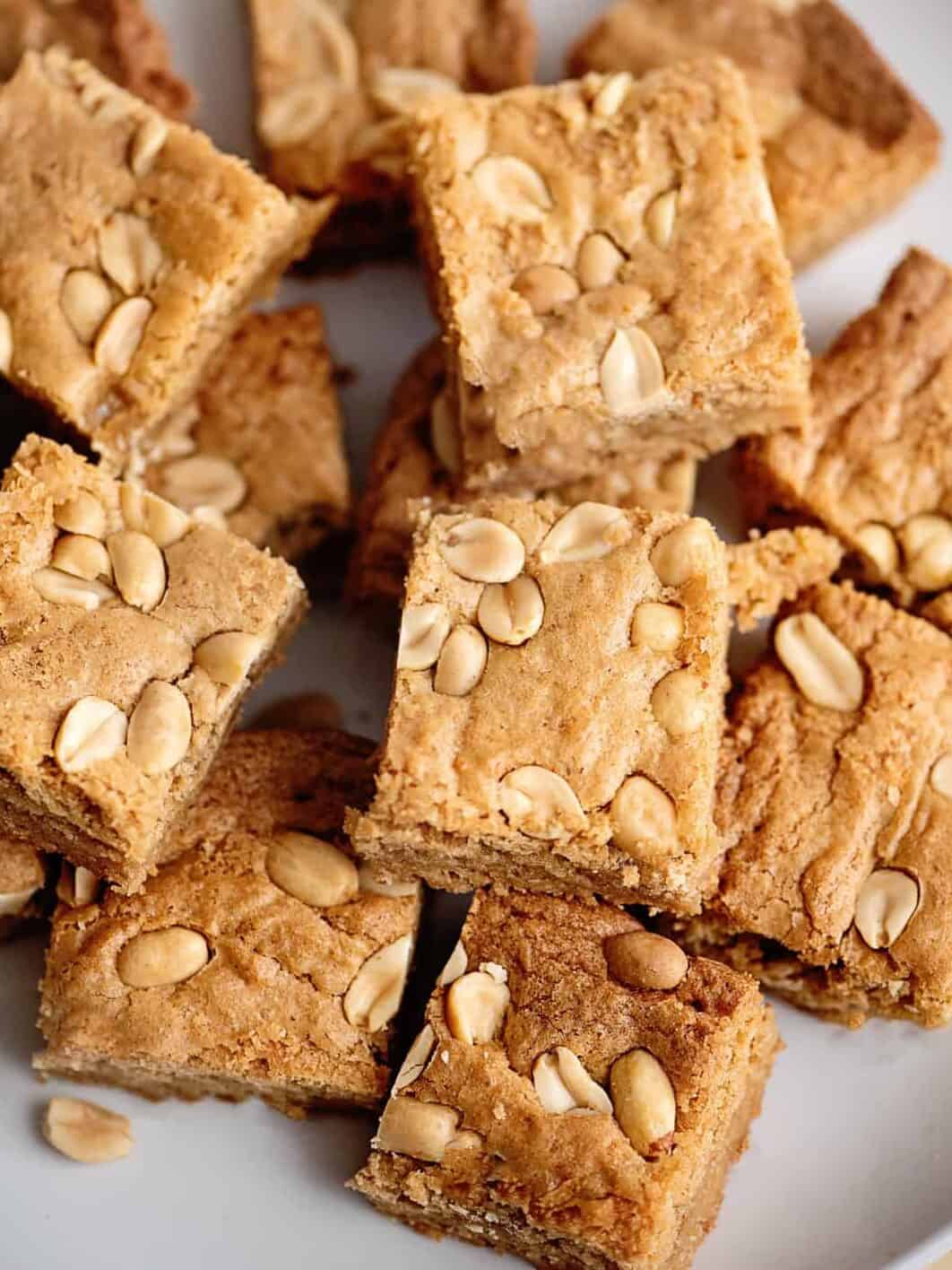 a plate of blondies