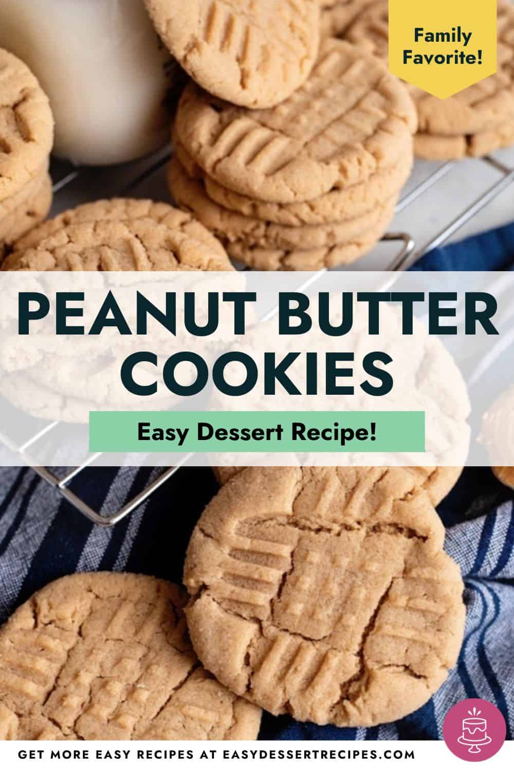 peanut butter cookies easy dessert recipe.