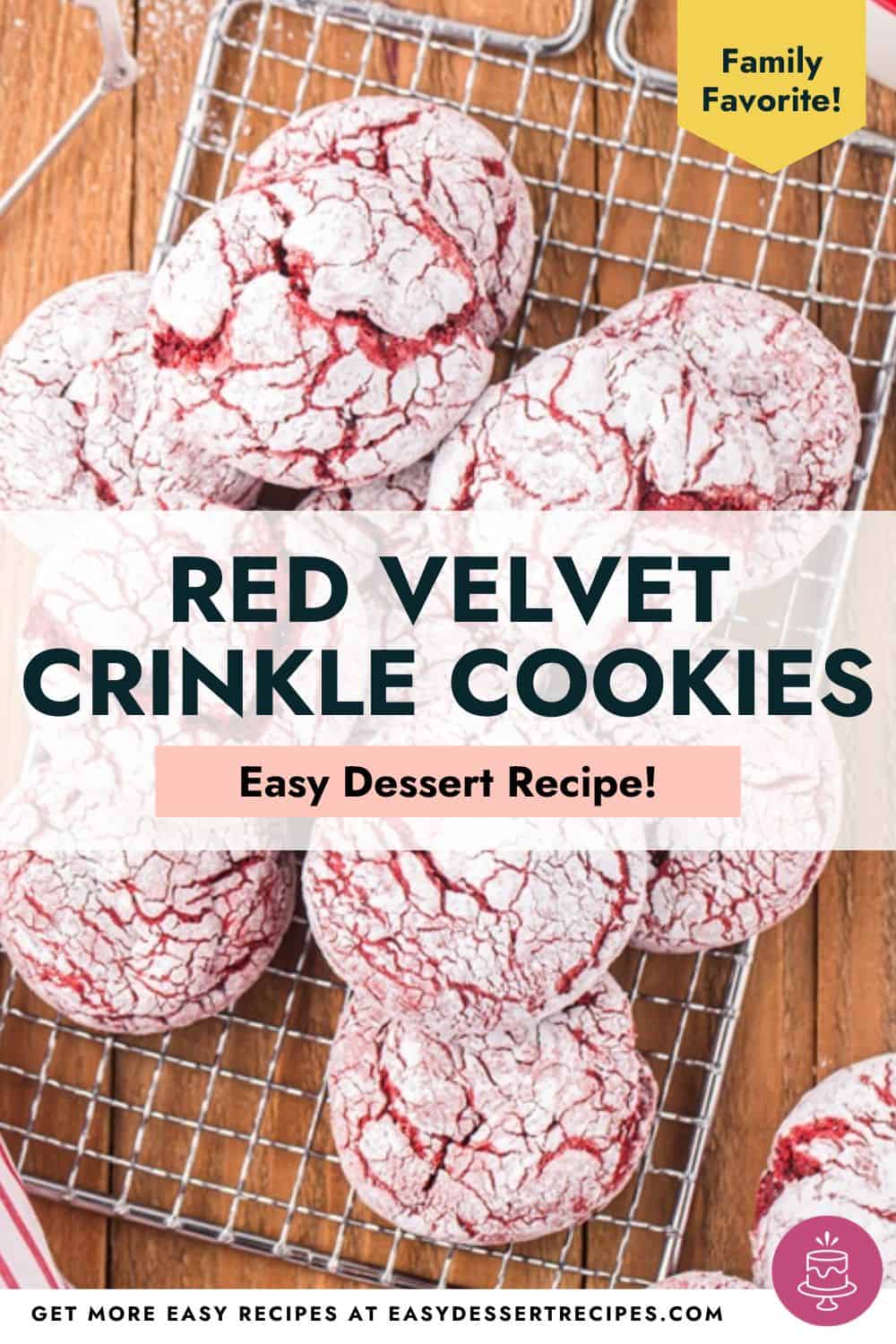 red velvet crinkle cookies pinterest