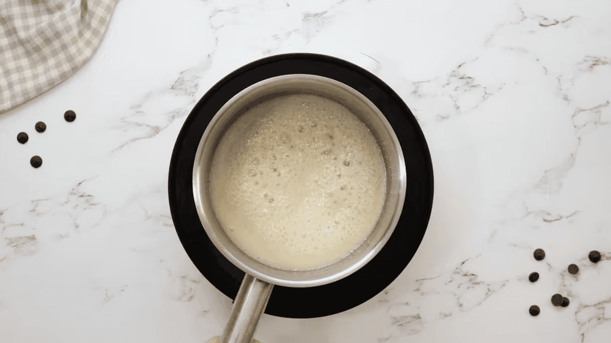 boiling sugar and butter in a saucepan.