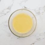 lemon curd in a glass bowl.