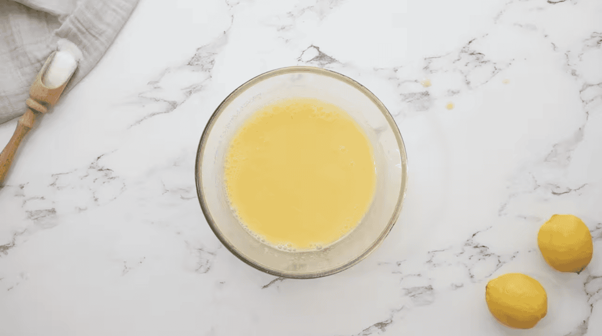 lemon curd in a glass bowl.