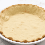 baked pie crust in a pie pan.