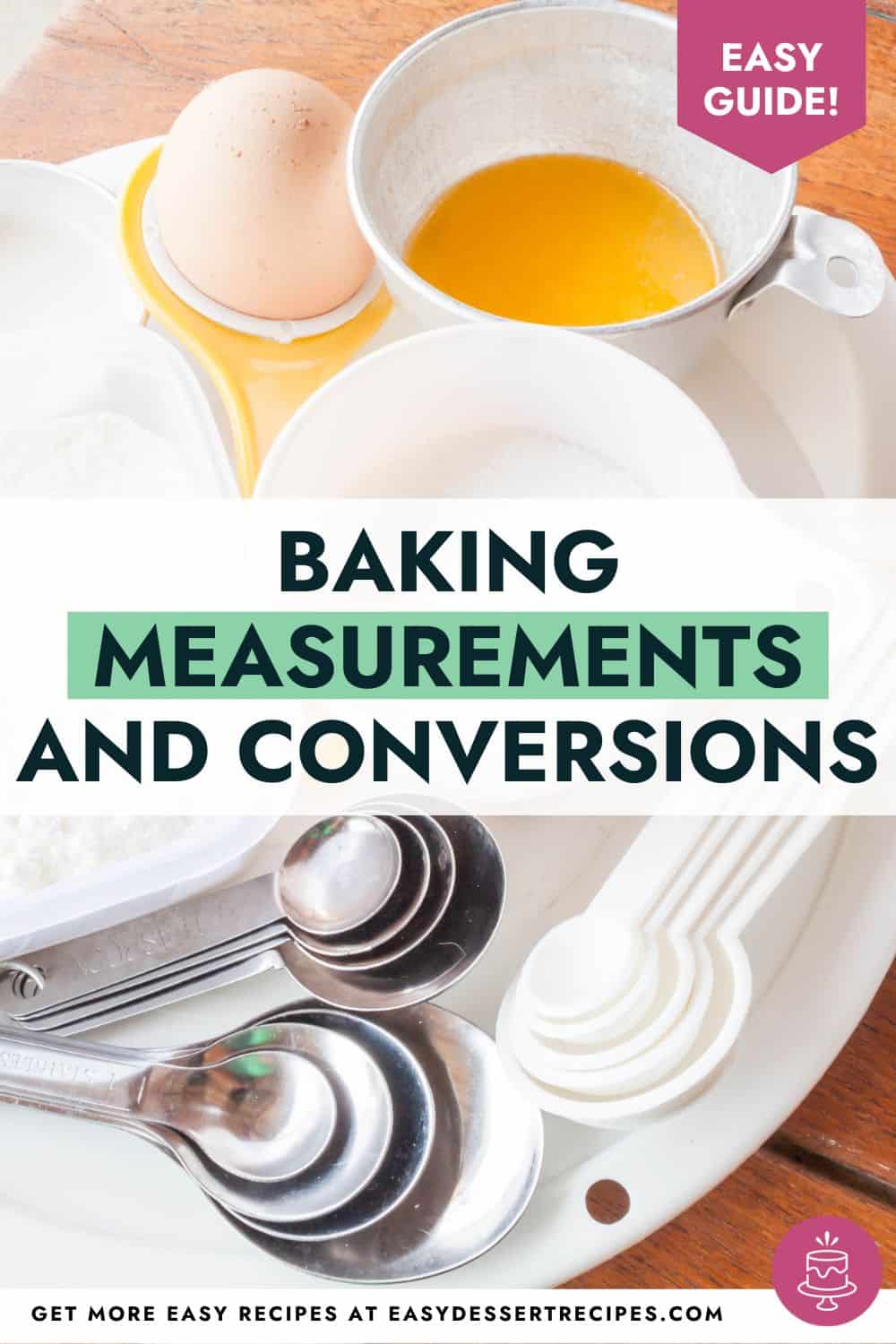 easy guide baking measurements and conversions.