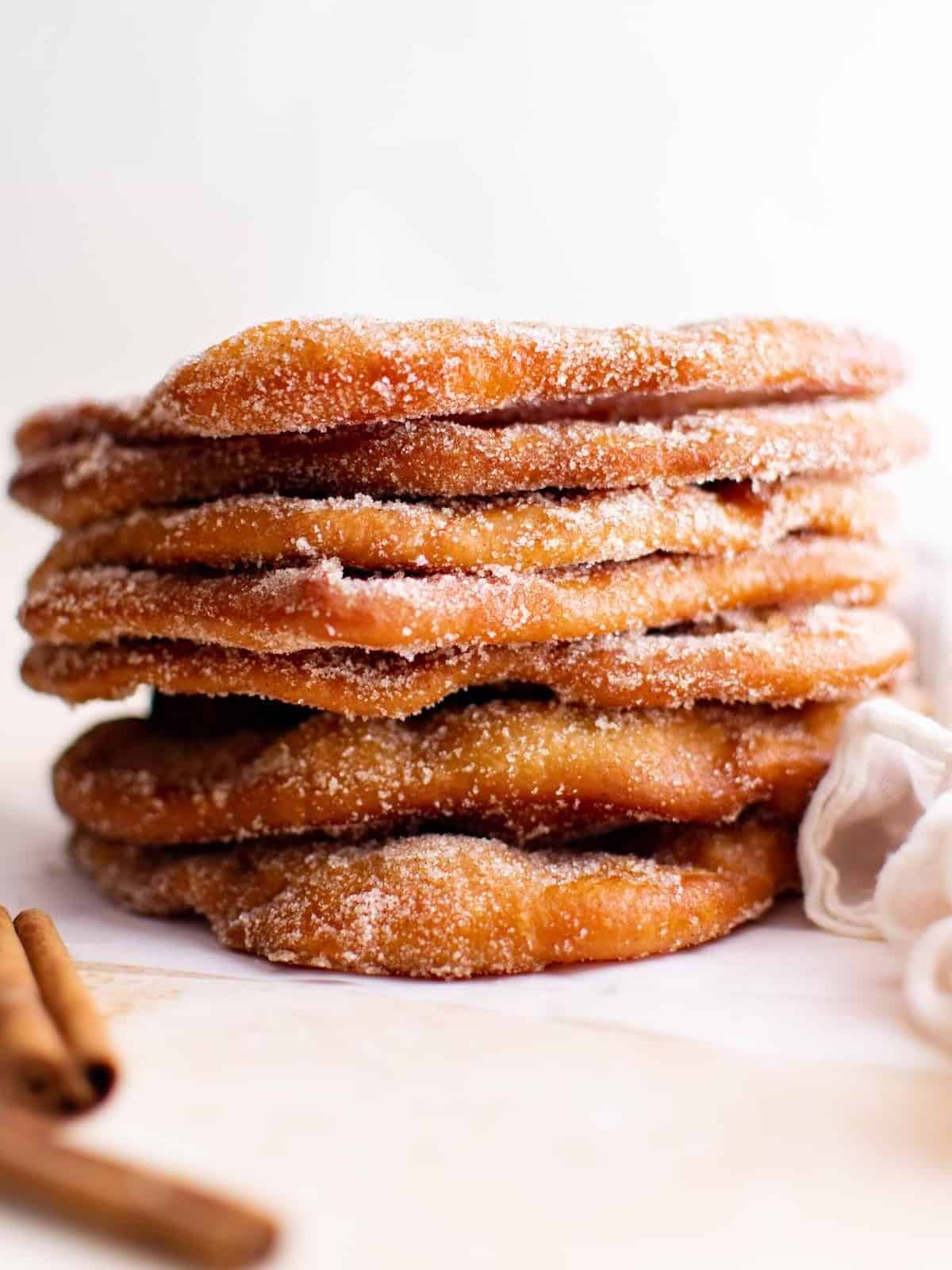 stack of elephant ears pastries.