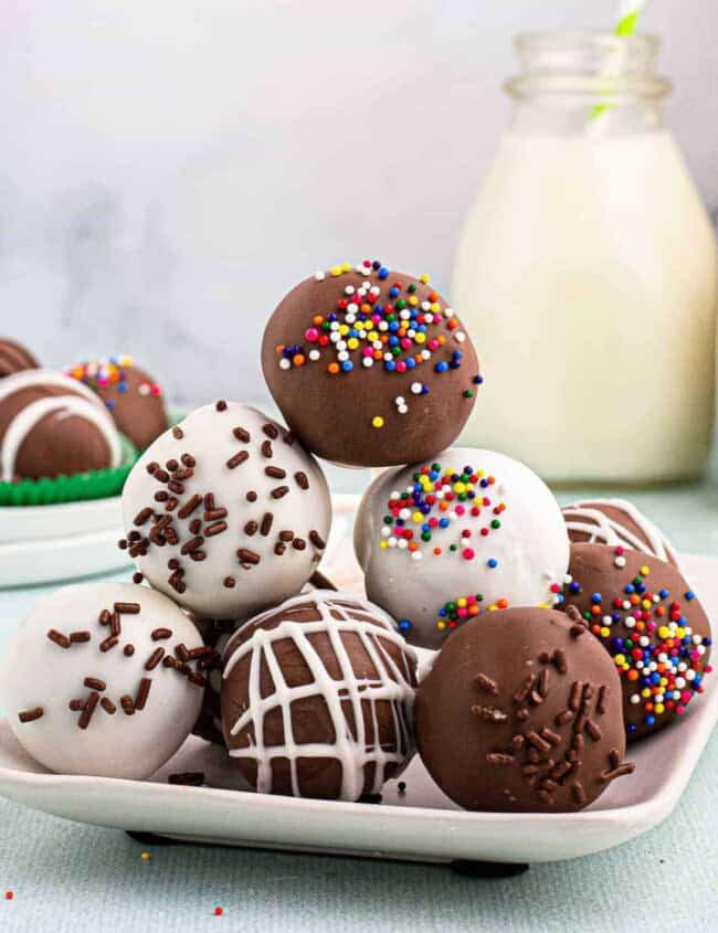 stacked chocolate cake pops