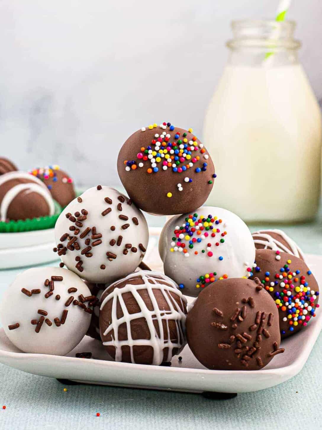 stacked chocolate cake pops