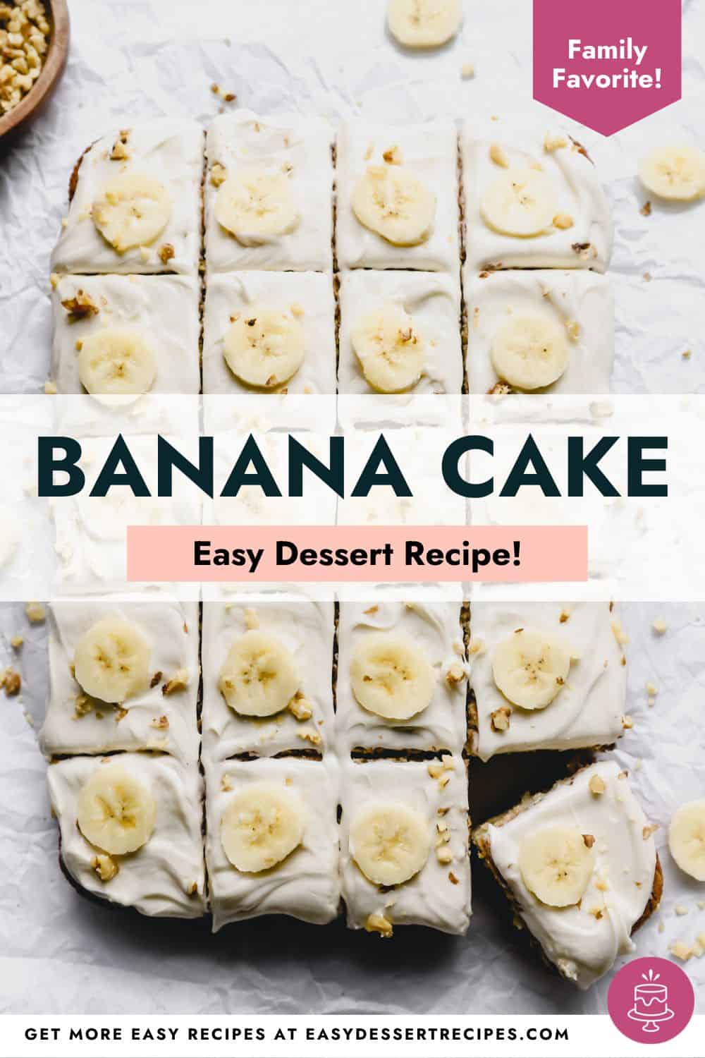 Banana cake easy dessert recipe.
