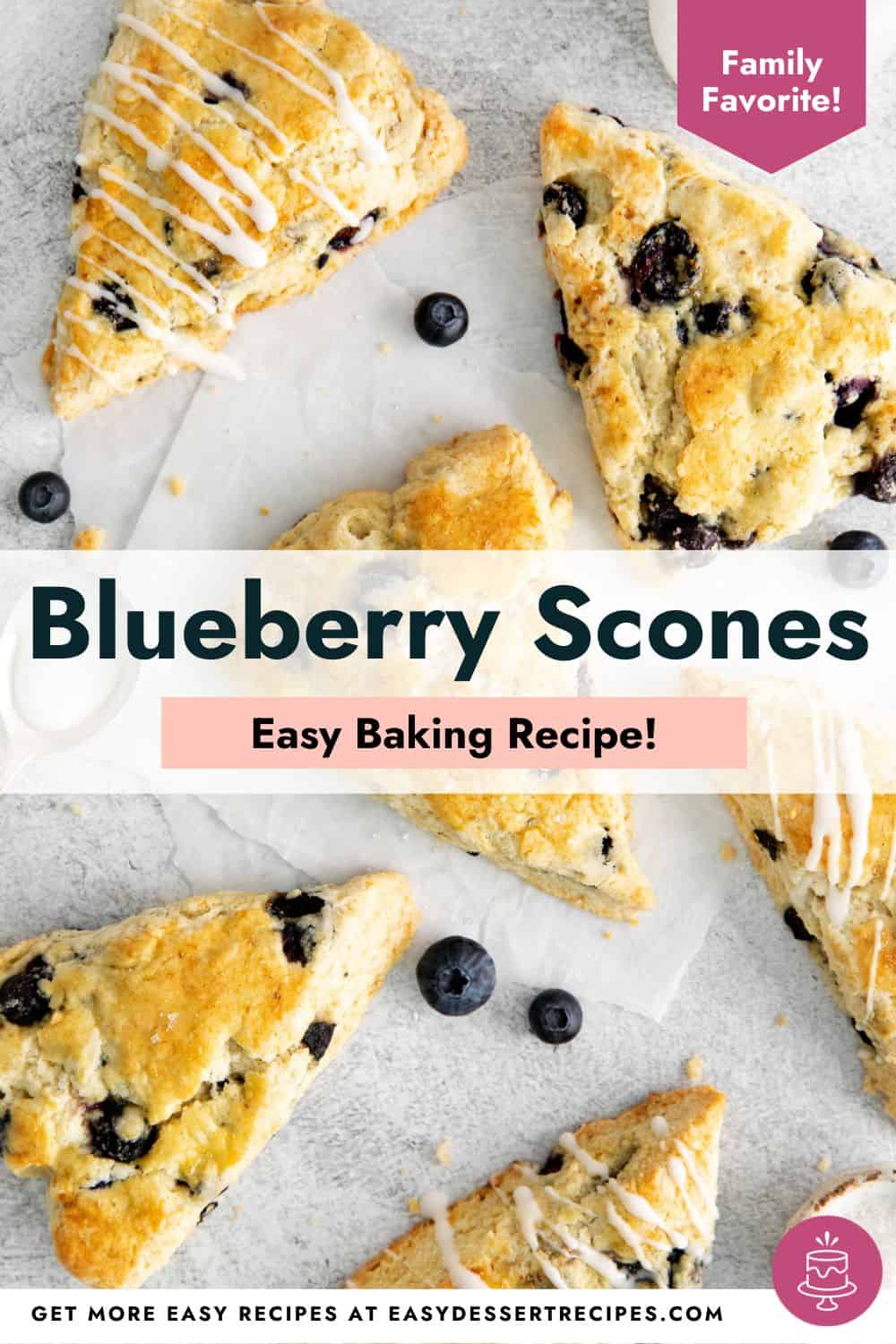 Blueberry scones easy baking recipe.