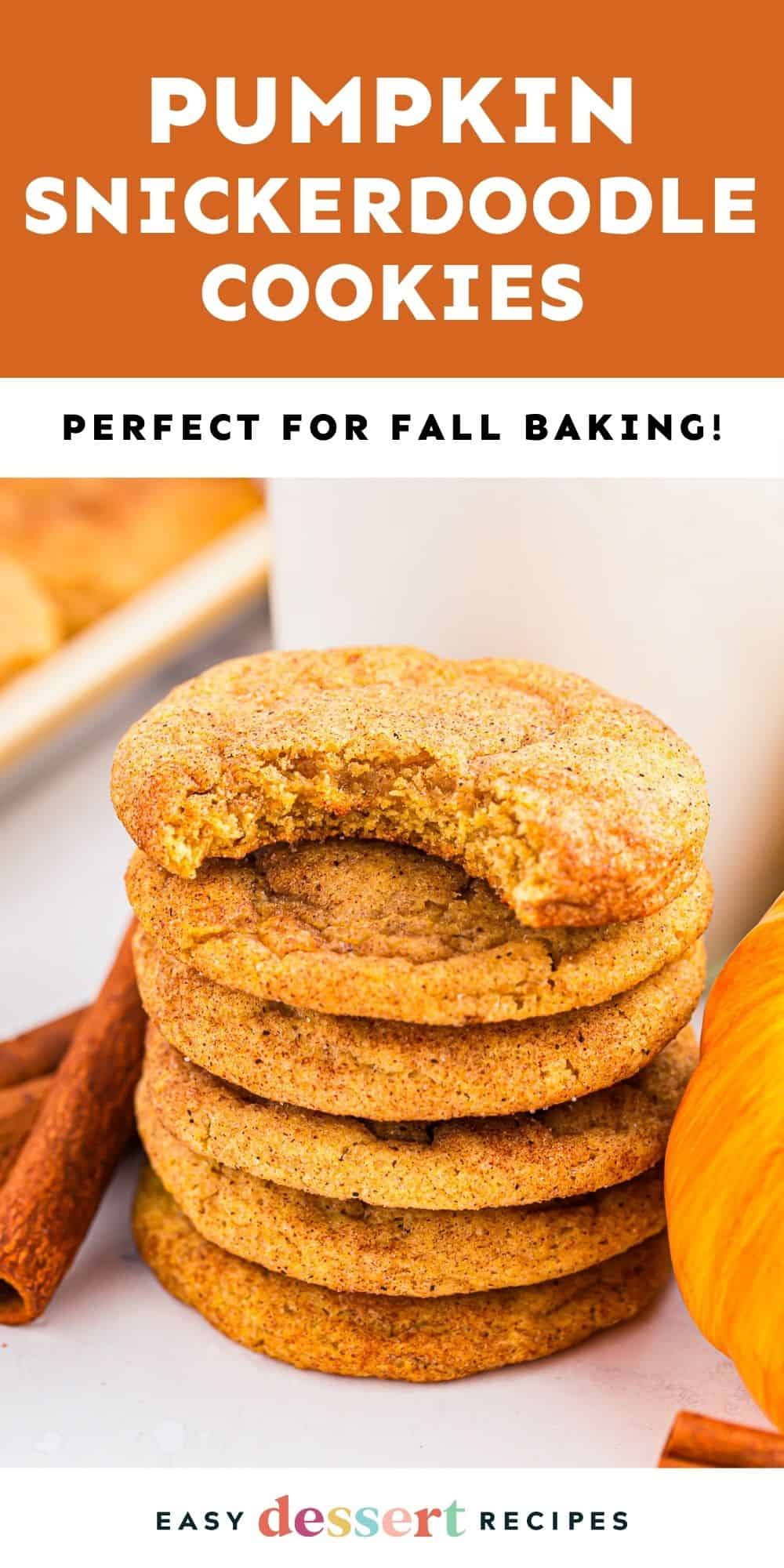 pumpkin snickerdoodle cookies pin.