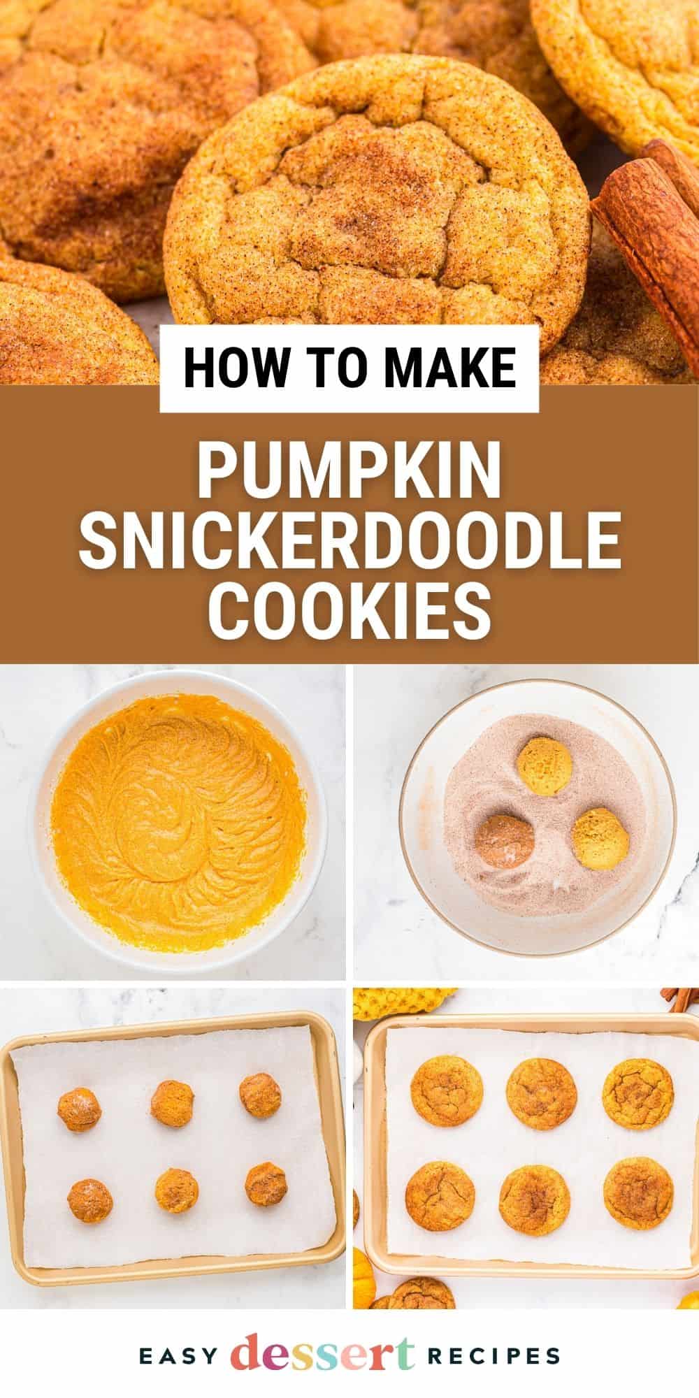 pumpkin snickerdoodle cookies pin.