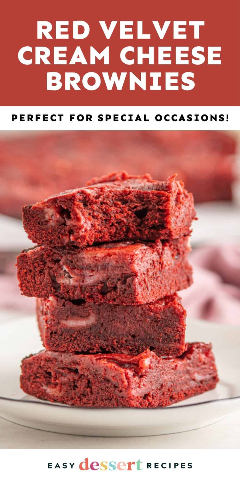 red velvet cream cheese brownies pin.