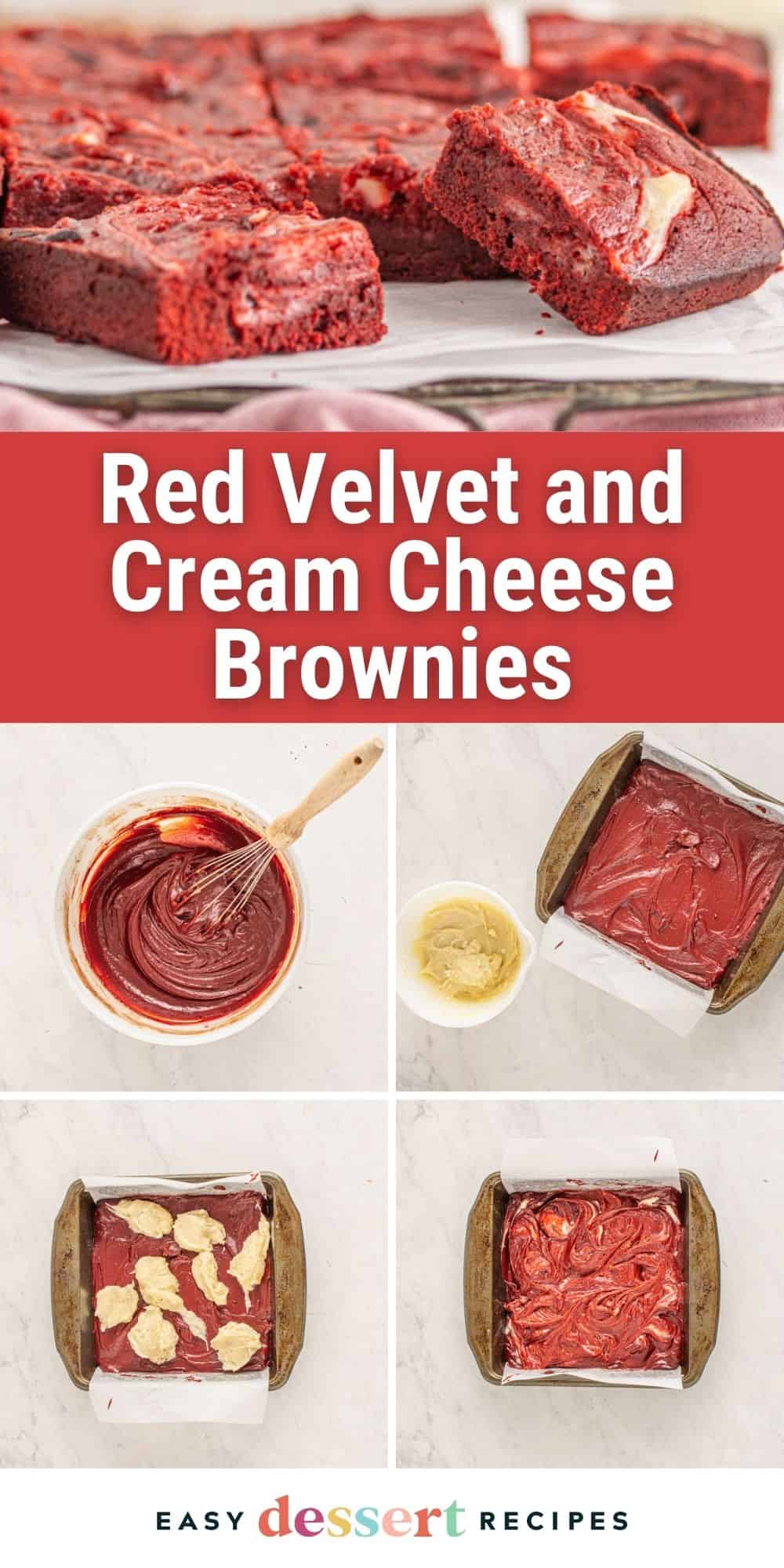 red velvet cream cheese brownies pin.