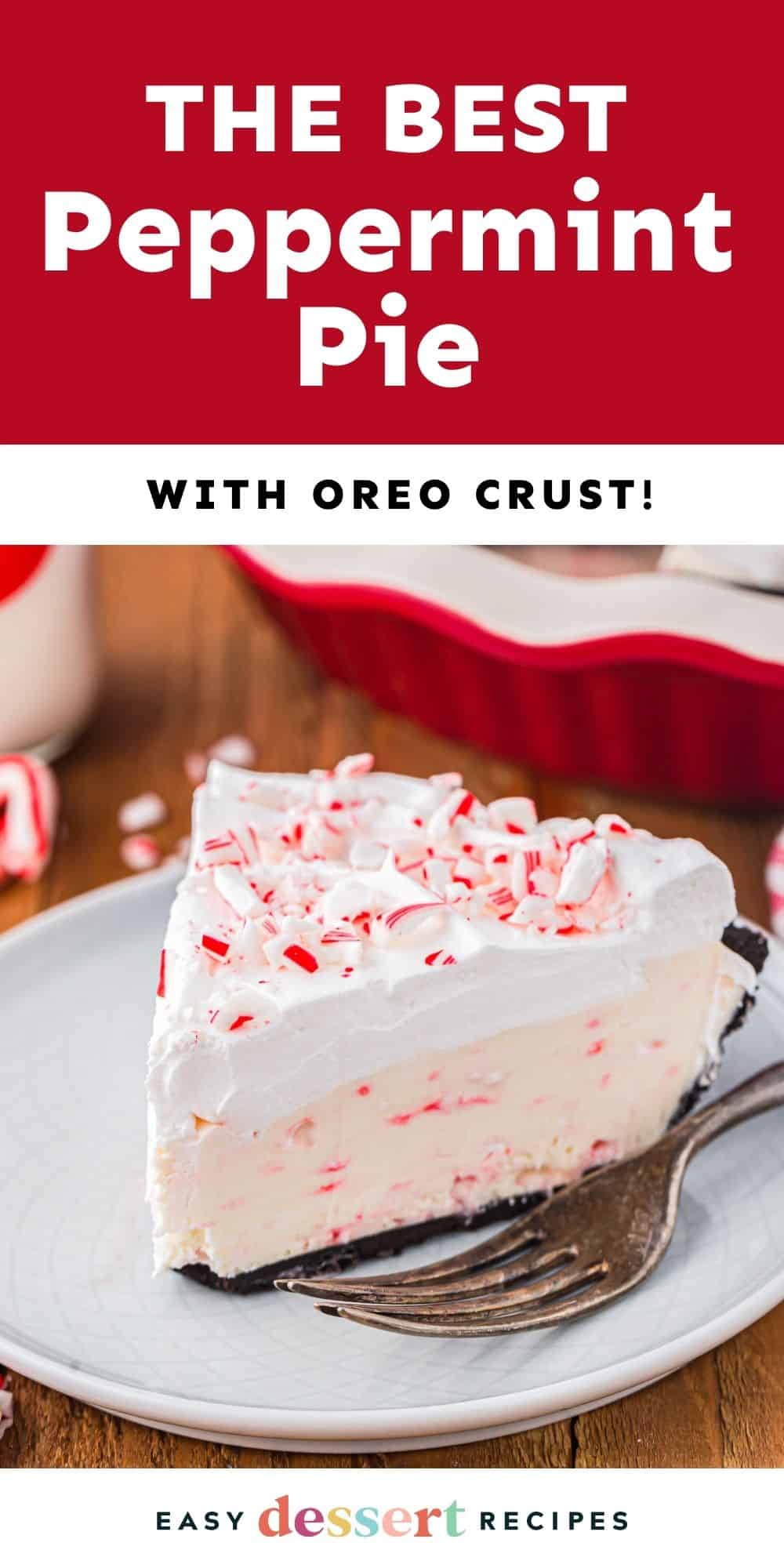 the best peppermint pie with Oreo crust