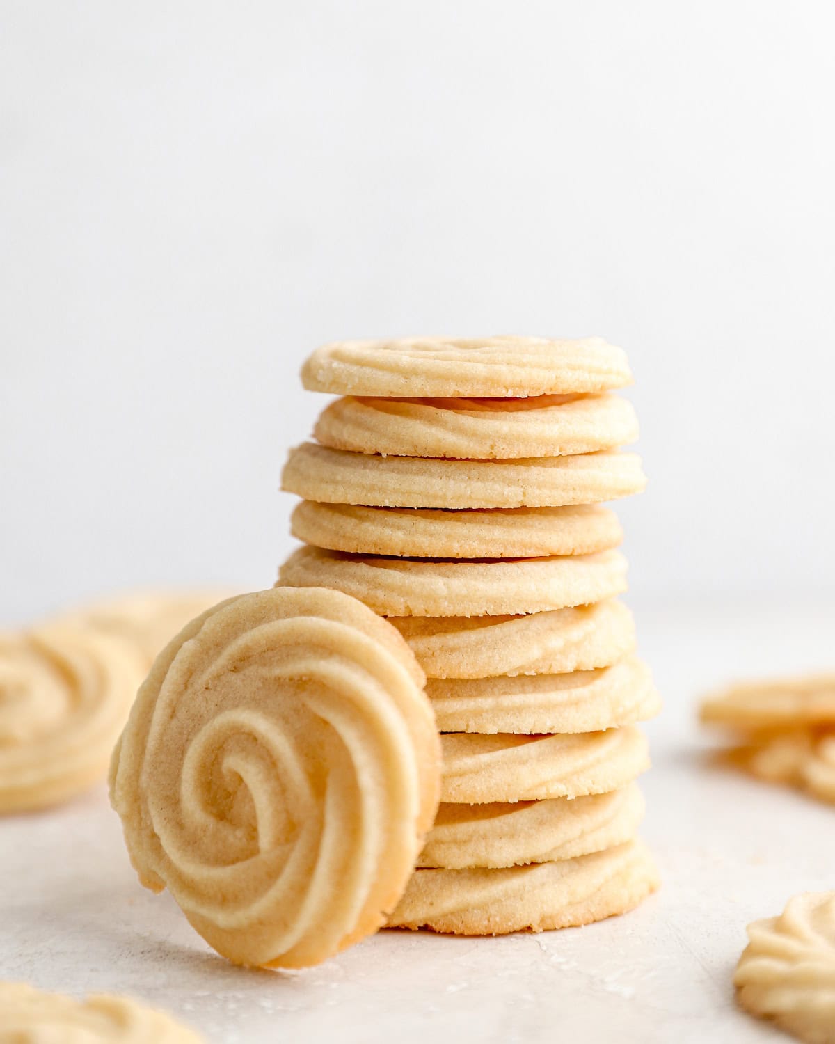 A stack of butter cookies.