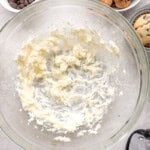 Creamed butter in a mixing bowl.