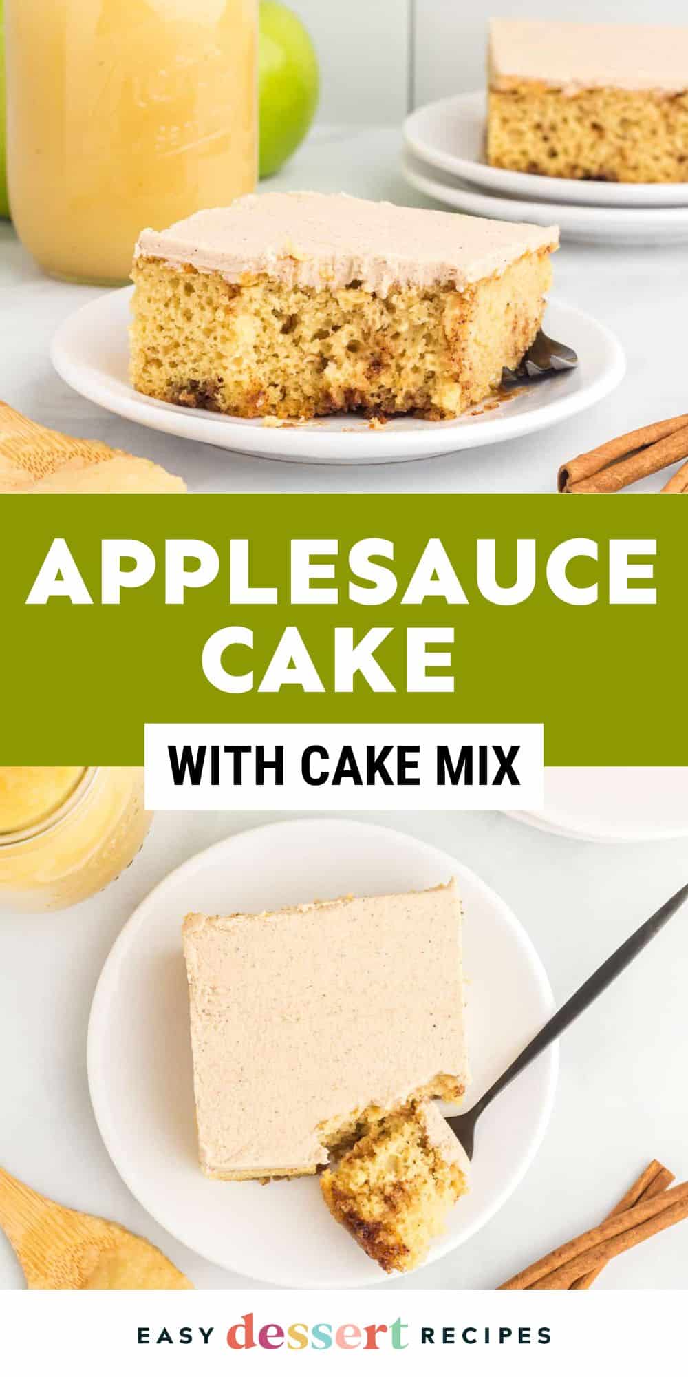 applesauce cake with cake mix pin