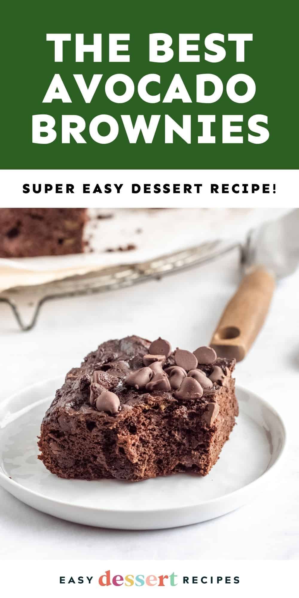 the best avocado brownies -- super easy dessert recipe!