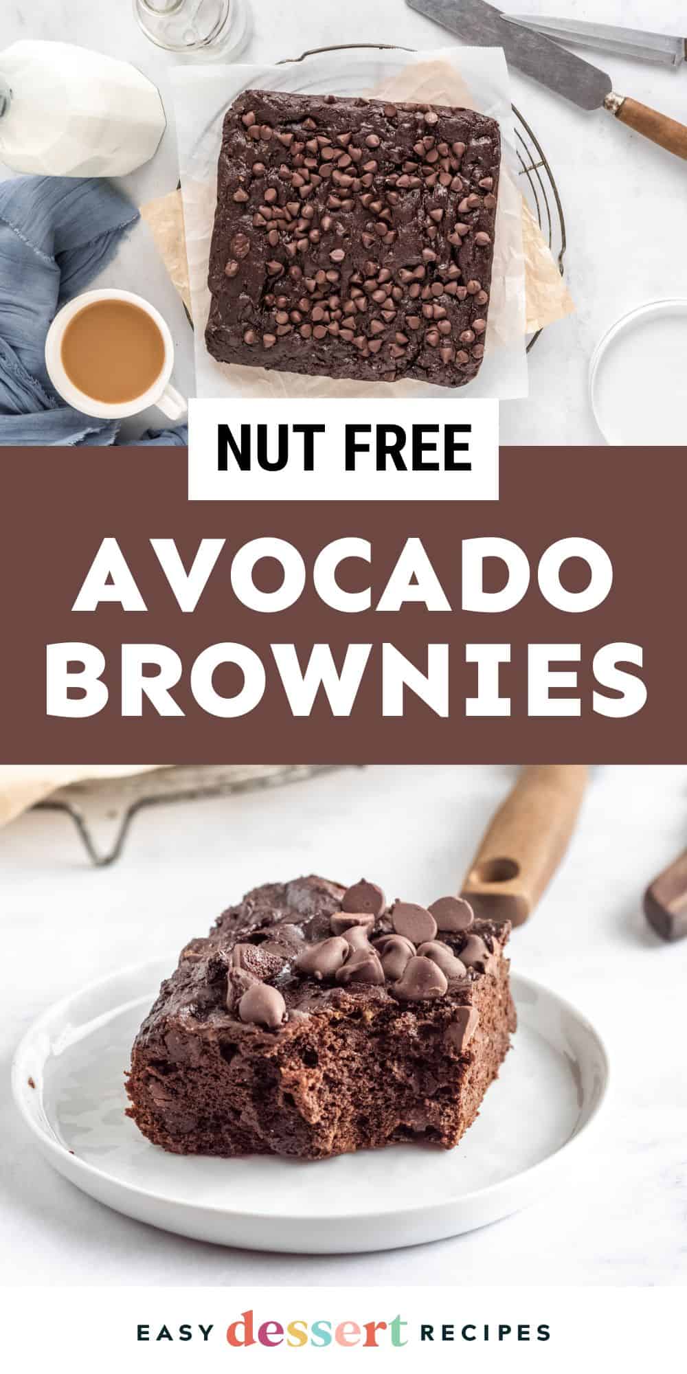 nut free avocado brownies