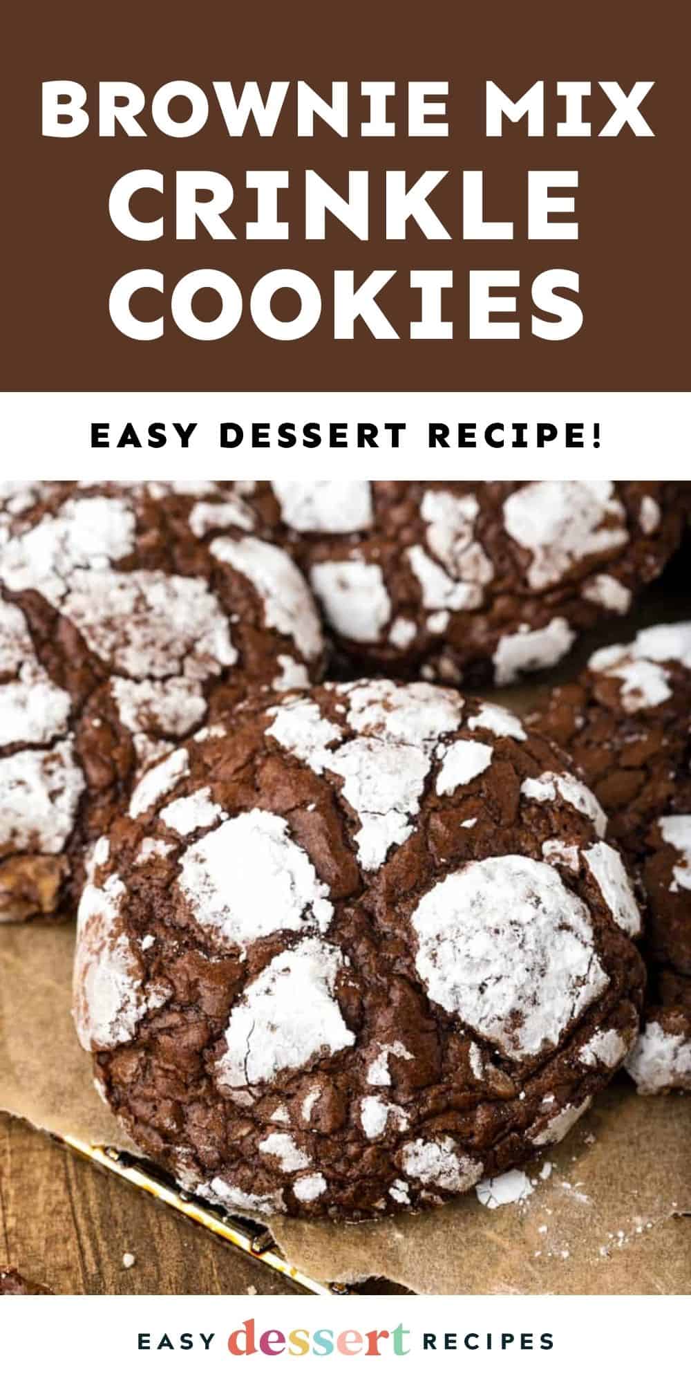 brownie mix crinkle cookies -- easy dessert recipe!