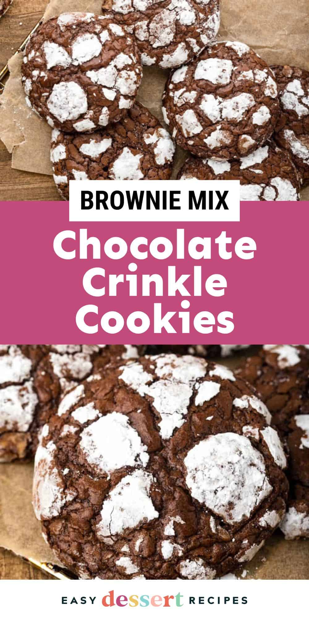 brownie mix chocolate crinkle cookies