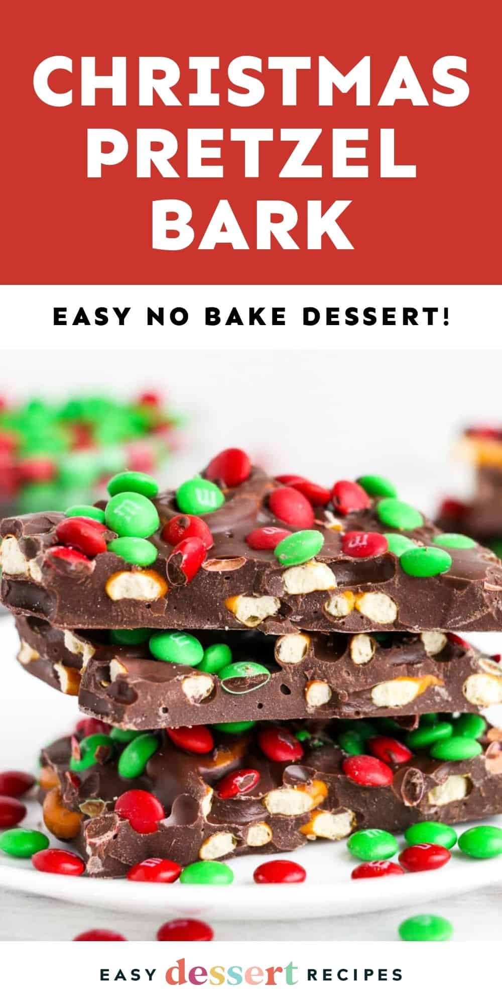 christmas pretzel bark -- easy no bake dessert!