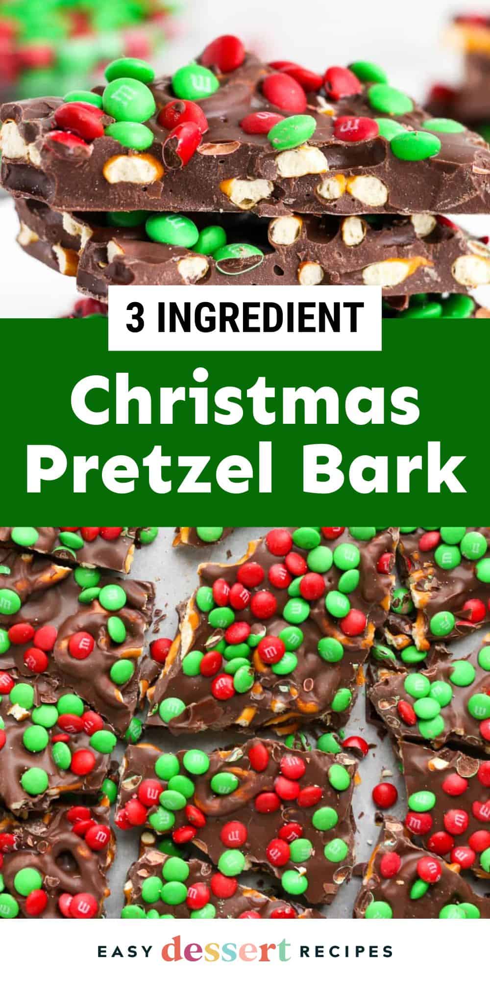 3 ingredient christmas pretzel bark